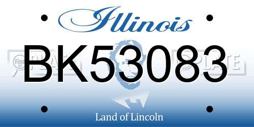 BK53083 Illinois License Plate