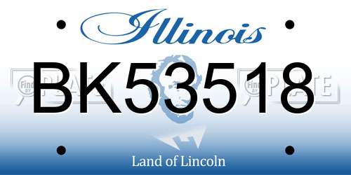 BK53518 Illinois License Plate