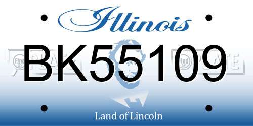 BK55109 Illinois License Plate