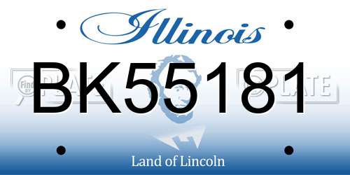 BK55181 Illinois License Plate