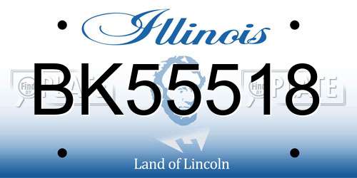 BK55518 Illinois License Plate