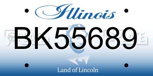 BK55689 Illinois License Plate