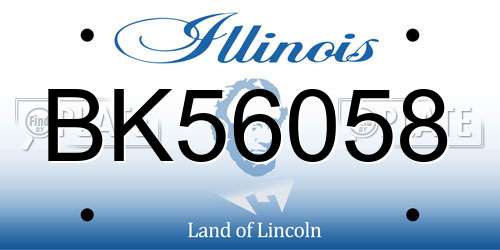 BK56058 Illinois License Plate