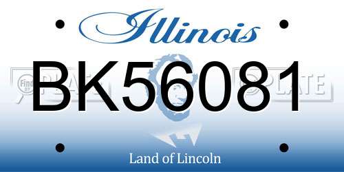 BK56081 Illinois License Plate