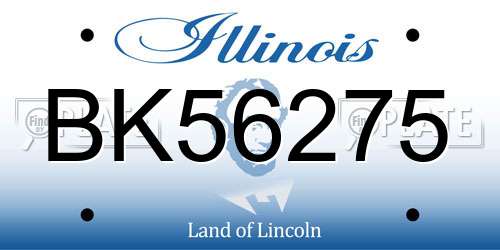 BK56275 Illinois License Plate