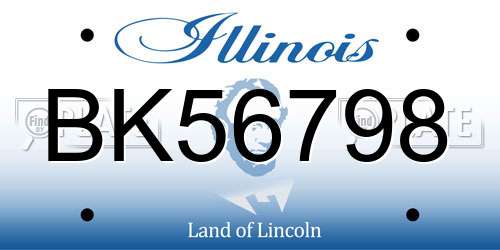 BK56798 Illinois License Plate