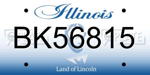 BK56815 Illinois License Plate