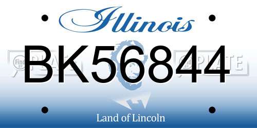 BK56844 Illinois License Plate