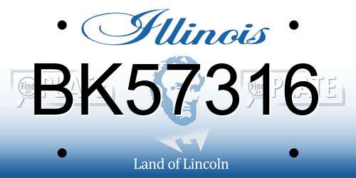 BK57316 Illinois License Plate
