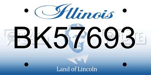 BK57693 Illinois License Plate