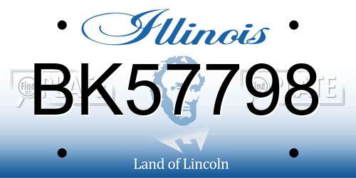 BK57798 Illinois License Plate