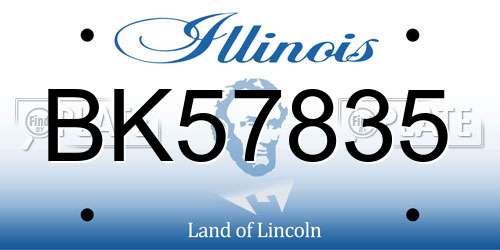 BK57835 Illinois License Plate