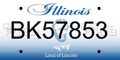 BK57853 Illinois License Plate
