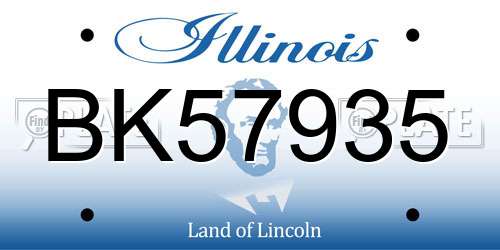 BK57935 Illinois License Plate
