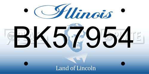 BK57954 Illinois License Plate