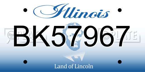 BK57967 Illinois License Plate