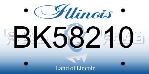 BK58210 Illinois License Plate