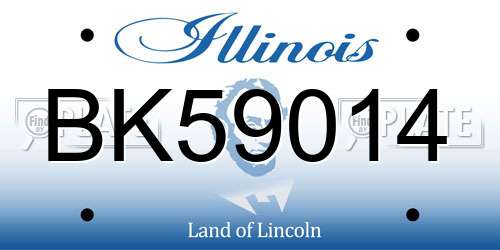 BK59014 Illinois License Plate