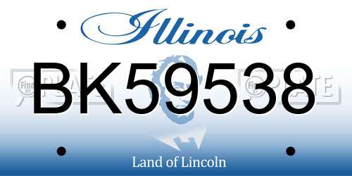 BK59538 Illinois License Plate