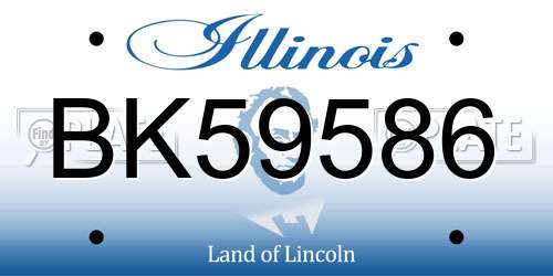 BK59586 Illinois License Plate