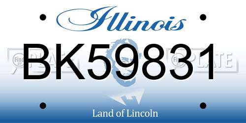 BK59831 Illinois License Plate