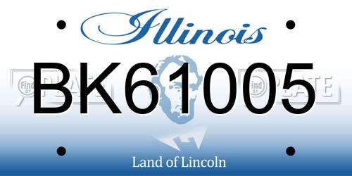 BK61005 Illinois License Plate