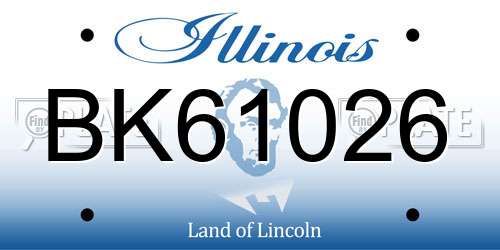 BK61026 Illinois License Plate