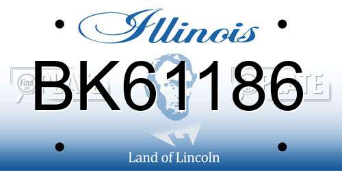 BK61186 Illinois License Plate