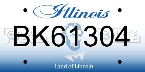 BK61304 Illinois License Plate