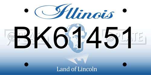BK61451 Illinois License Plate