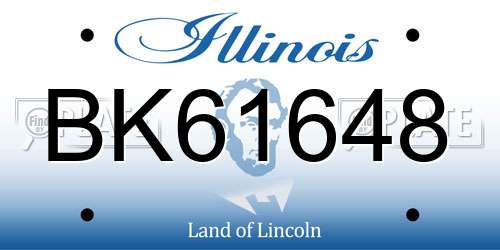 BK61648 Illinois License Plate