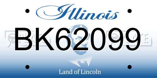 BK62099 Illinois License Plate