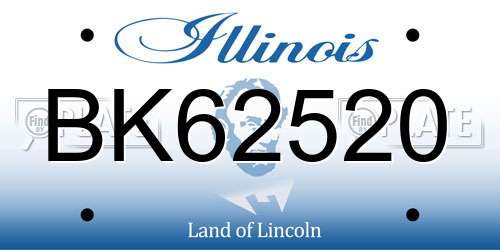 BK62520 Illinois License Plate