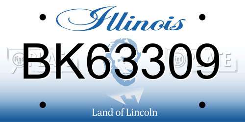 BK63309 Illinois License Plate
