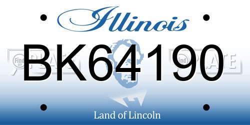 BK64190 Illinois License Plate