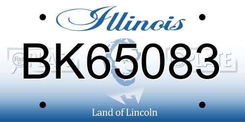 BK65083 Illinois License Plate