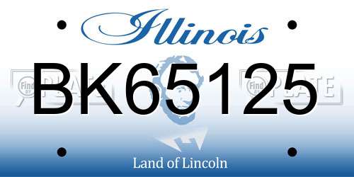 BK65125 Illinois License Plate