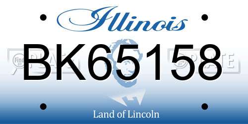 BK65158 Illinois License Plate