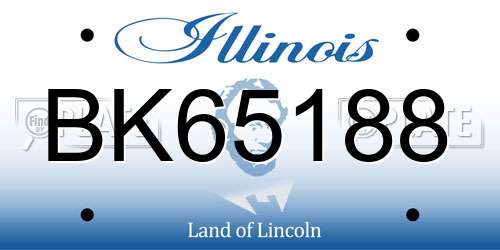 BK65188 Illinois License Plate