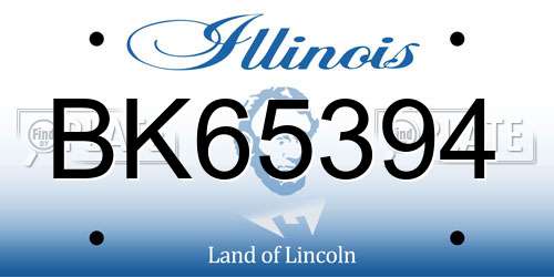 BK65394 Illinois License Plate