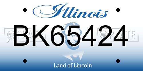 BK65424 Illinois License Plate