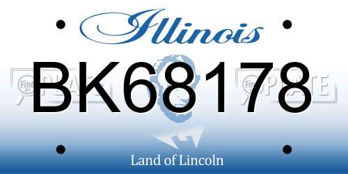 BK68178 Illinois License Plate