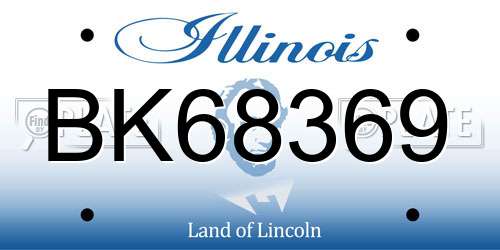 BK68369 Illinois License Plate