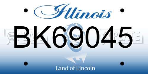 BK69045 Illinois License Plate