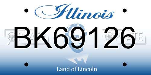BK69126 Illinois License Plate