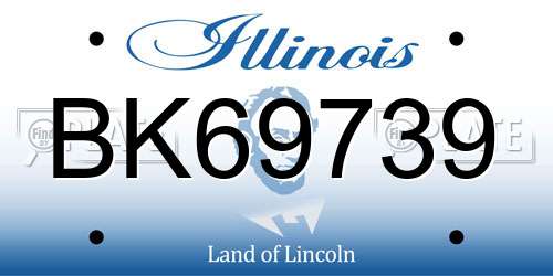 BK69739 Illinois License Plate