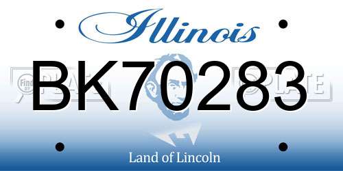 BK70283 Illinois License Plate