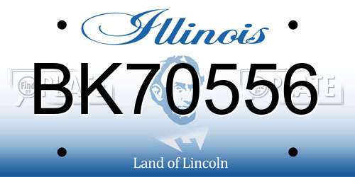 BK70556 Illinois License Plate