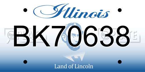 BK70638 Illinois License Plate