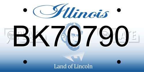 BK70790 Illinois License Plate